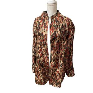 3X Reversible pleatedJacket Plus Size black fall colors